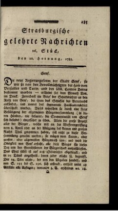 16. Stück, den 22. Hornung, 1783.
