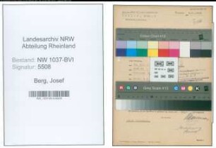 Entnazifizierung Josef Berg , geb. 19.03.1901 (Arbeiter)