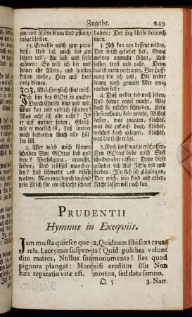 Prudentii Hymnus in Exequiis.