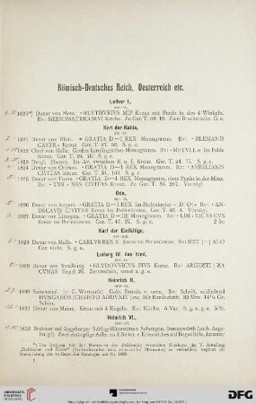 Römisch-Deutsches Reich, Oesterreich etc. (Nr.1820-2823)