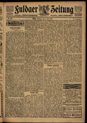 Dritte Ausgabe vom Samstag, den 04. Juli 1903.