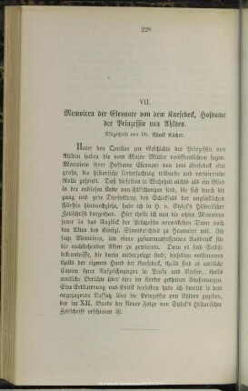 VII. Memoiren der Eleonore von dem Knesebeck, Hofdame der Prinzessin von Ahlden