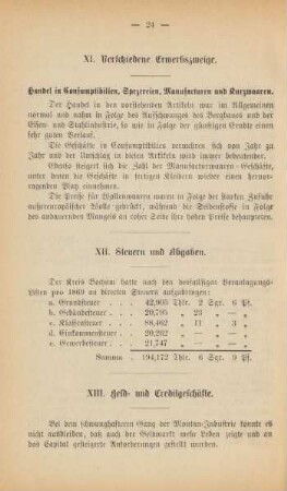 XI. Verschiedene Erwerbszweige.