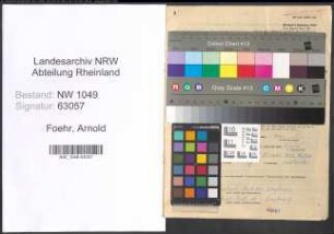 Entnazifizierung Arnold Foehr , geb. 29.11.1883 (Lehrer)