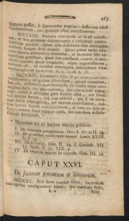 Caput XXVI. De societate parentum et liberorum.