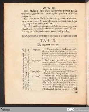 Tab. X. De aeterna morte.