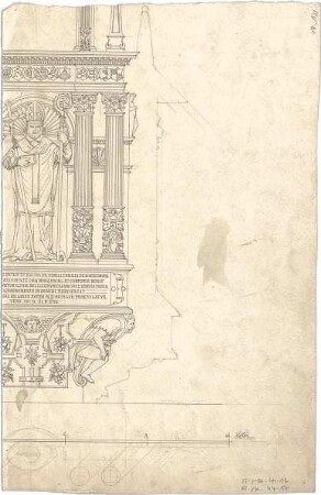 Pfann, Paul; Berlin; Kaiser-Wilhelm I. National-Denkmal - Architektur (Detail, Schnitt)