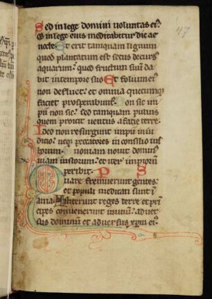 Psalterium gallicanum non feriatum cum canticis (unvollständig)