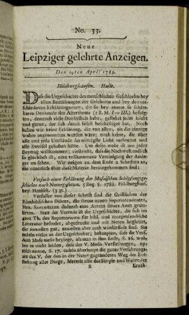 No. 33. Den 24ten April 1789.