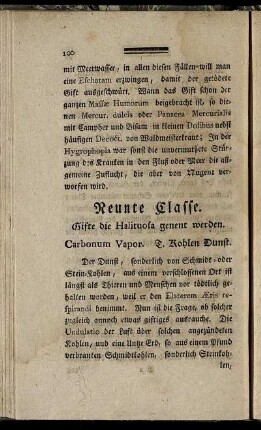 Neunte Classe. Gifte die Halituosa genent werden.