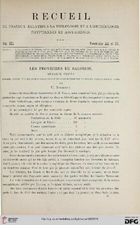 3: Les proverbes de Salomon : version copte
