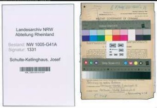 Entnazifizierung Josef Schulte-Kellinghaus , geb. 22.06.1911 (Polizist)