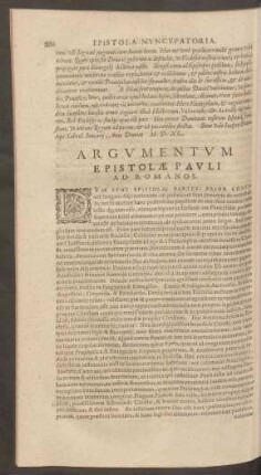 Argumentum Epistolae Pauli Ad Romanos.