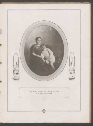 [Fotografía de] Sra. María Lavinia del Güercio de Sosa y su hijo Julio Néstor