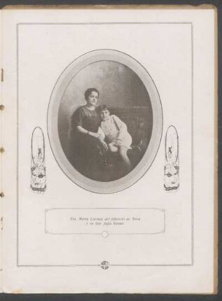 [Fotografía de] Sra. María Lavinia del Güercio de Sosa y su hijo Julio Néstor