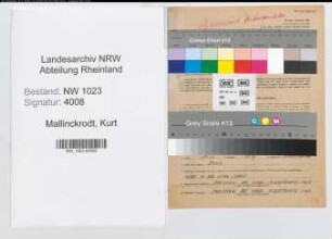 Entnazifizierung Kurt Mallinckrodt , geb. 02.12.1901 (Lehrer)
