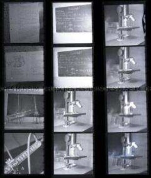 Schwarz-Weiß-Negative mit Aufnahmen von Lehrmaterialien der Vorstudienanstalt der Humboldt-Universität zu Berlin