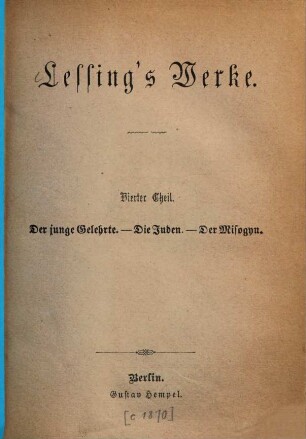 Lessing's Werke. 4