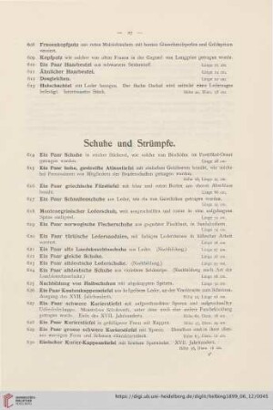 Schuhe und Strümpfe (Nr. 614 - 684)