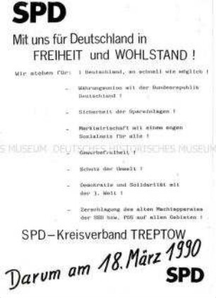 Wahlflugblatt der Sozialdemokratischen Partei Deutschlands