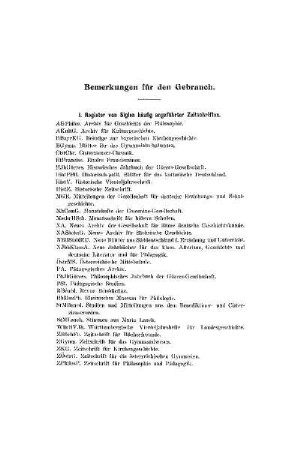 Bemerkungen für den Gebrauch
