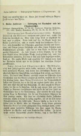 9. Kaiser Justinian. Untergang des Vandalen- und des Ostgotenreiches