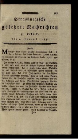 45. Stück, den 4. Junius 1783.