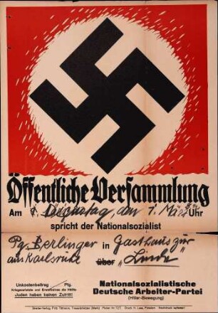 Versammlung der NSDAP-Ortsgruppe Achern: Reichspräsidentenwahl (in Großweier)