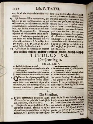 Titulus XXI. De Sortilegiis. - Titulus XXXVIII. De Pœnitentiis & Remissionibus.