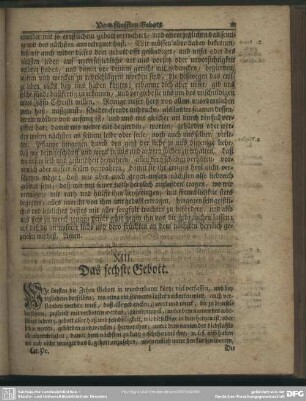 XIII. Das sechste Gebott