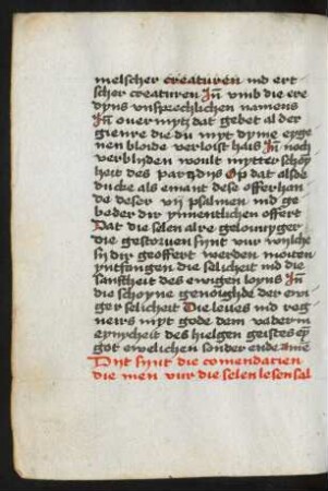 Commendatio für die Seelen