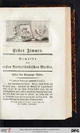 Erstes Zimmer. Gemälde der ersten Niederländischen Meister