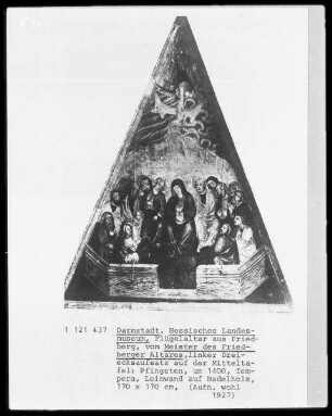 Großer Friedberger Altar — Altaraufsatz der Mitteltalfel — Pfingsten
