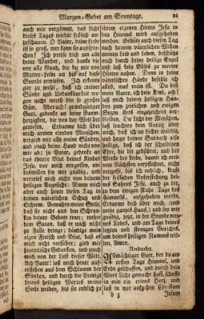 20-29, Morgen-Gebet am Sonntag / Montage / Dienstage / Mittwoche