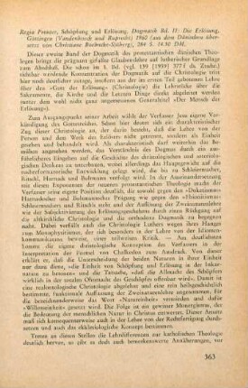 363-364 [Rezension] Prenter, Regin, Schöpfung und Erlösung