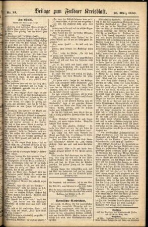 Zweite Ausgabe vom Samstag, den 20. März 1880.