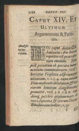 Caput XIV. Et Ultimum.