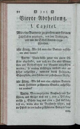 Vierte Abtheilung. - Fünfte Abtheilung.