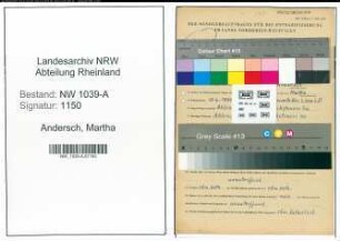Entnazifizierung Martha Andersch , geb. 10.06.1887 (Lehrerin)