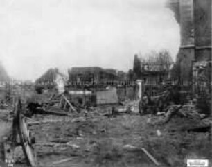 Das zerstörte Aubere in Nordfrankreich