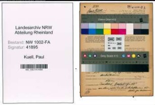 Entnazifizierung Paul Kuell, geb. 11.10.1875 (Vertreter)
