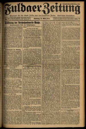Erste Ausgabe vom Sonntag, den 15. März 1931.