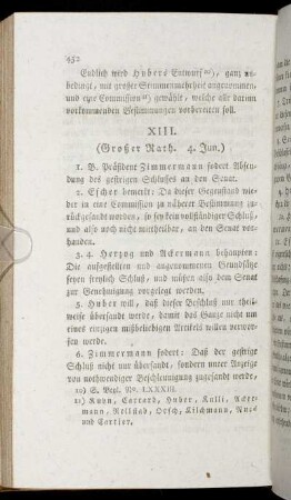 XIII. (Großer Rath. 4. Jun.) - XVII. (Direktorium. 9. Jun.)