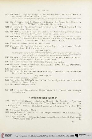 Numismatische Bücher (Nr. 3225-3237)