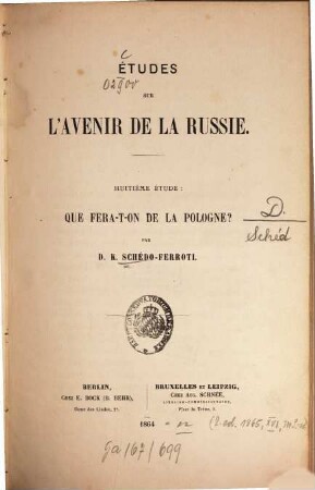 Etudes sur l'avenir de la Russie, 8