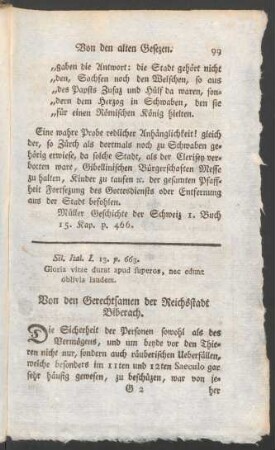 Von den Gerechtsamen der Reichsstadt Biberach