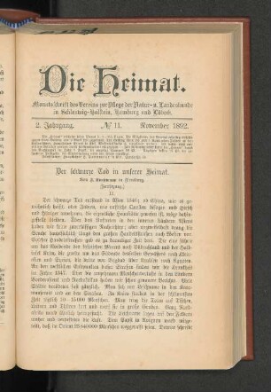 Der schwarze Tod in unserer Heimat.