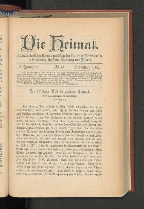Der schwarze Tod in unserer Heimat.
