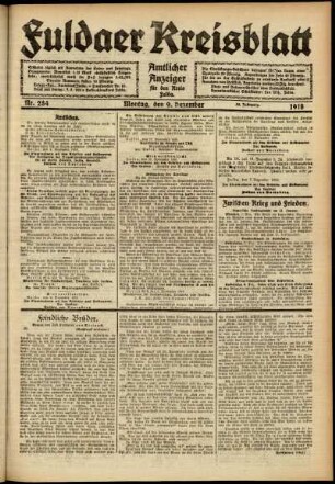 Ausgabe vom Montag, den 09. Dezember 1918.