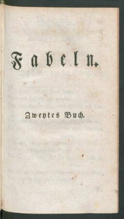 Fabeln. Zweytes Buch.